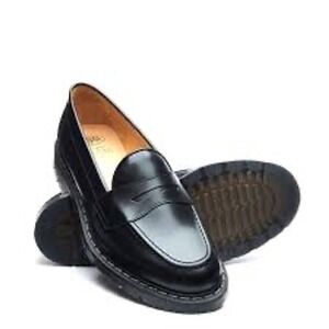 Solovair hi-shine penny loafer black leather size 7.5 men's/ 8.5 women's